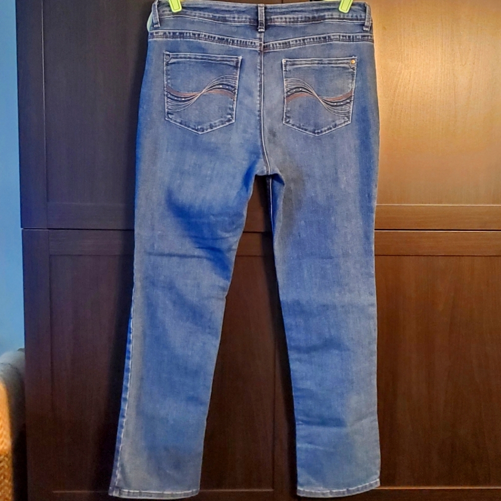 LEE Perfect Fit Denim Blue Jeans Size 14 Stretch Control Figure Flattering